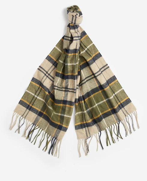 Barbour USC0324-TN16 Yaxley Tartan Scarf FOREST MIST TARTAN