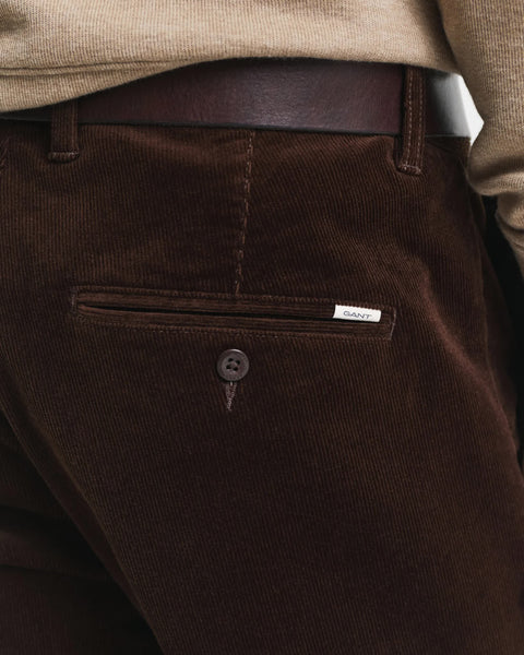 GANT 1505319-274 Pantalone Chino Slim in Velluto a Coste RICH BROWN