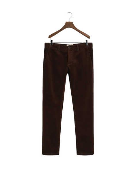 GANT 1505319-274 Pantalone Chino Slim in Velluto a Coste RICH BROWN