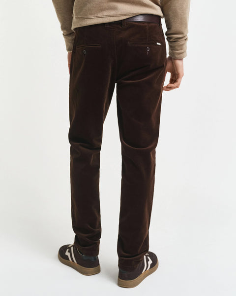 GANT 1505319-274 Pantalone Chino Slim in Velluto a Coste RICH BROWN