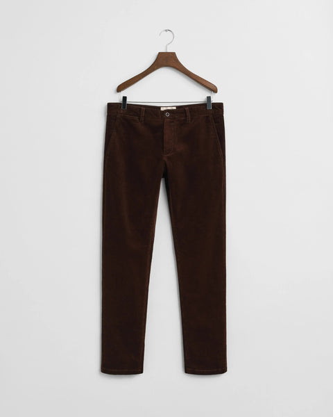 GANT 1505319-274 Pantalone Chino Slim in Velluto a Coste RICH BROWN