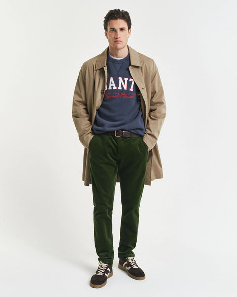GANT 1505319-360 Pantalone Chino Slim in Velluto a Coste COUNTRY GREEN