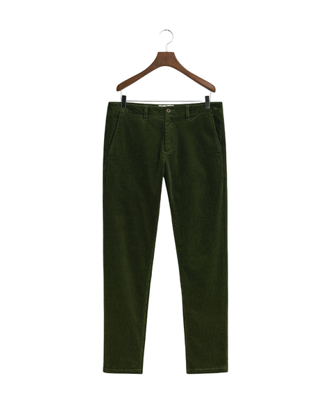 GANT 1505319-360 Pantalone Chino Slim in Velluto a Coste COUNTRY GREEN
