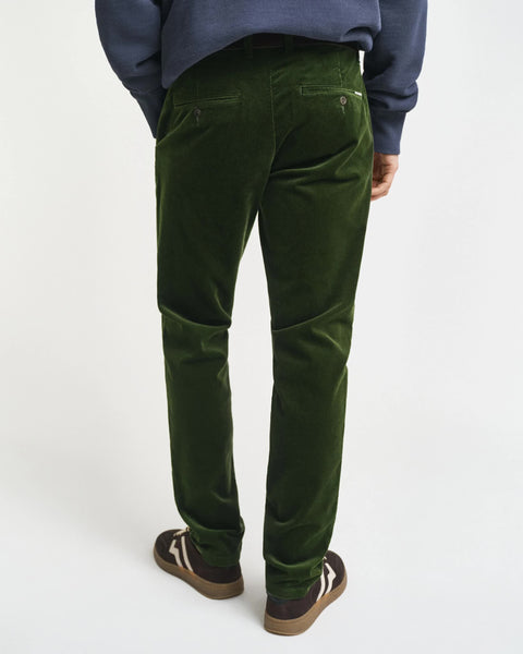 GANT 1505319-360 Pantalone Chino Slim in Velluto a Coste COUNTRY GREEN