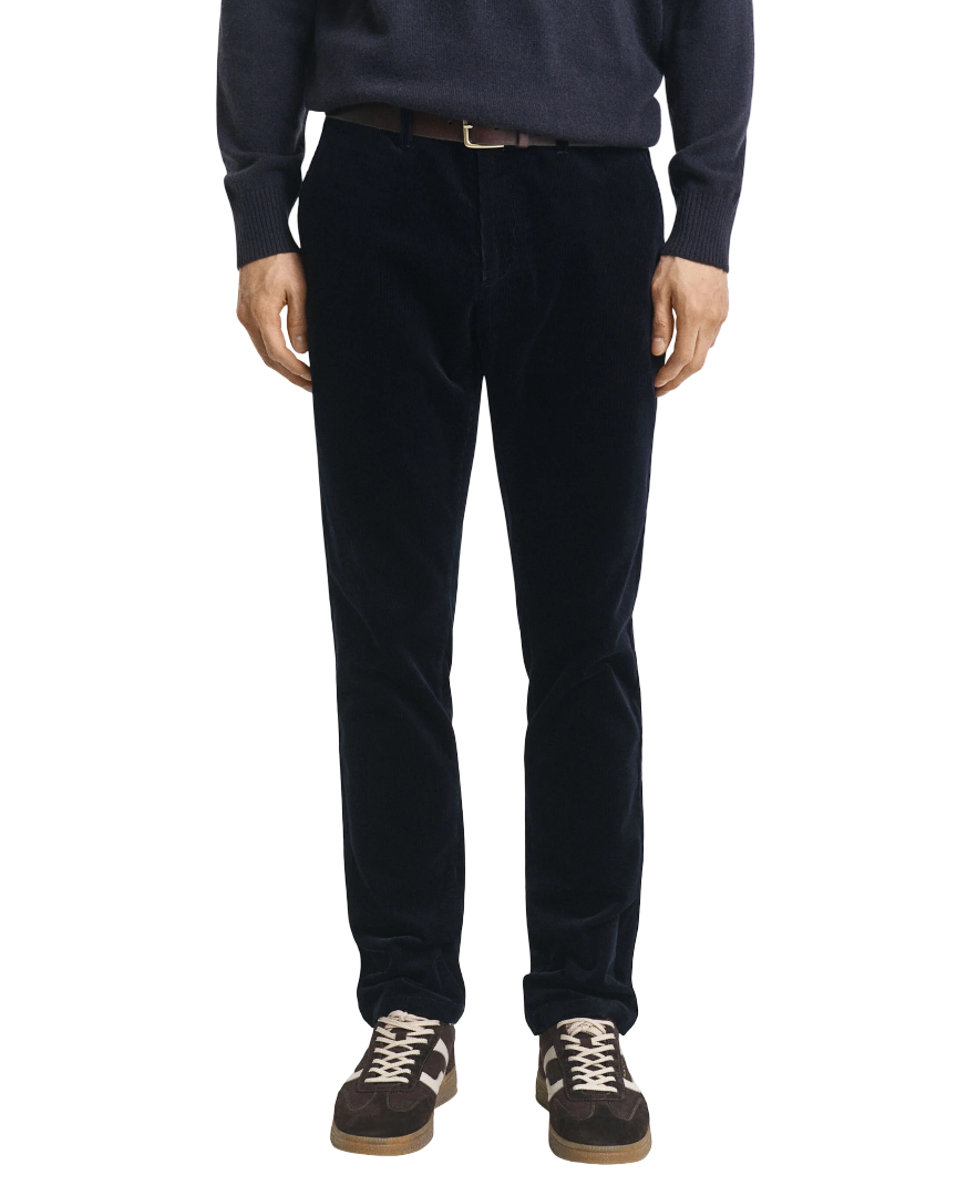 GANT 1505319-433 Pantalone Chino Slim in Velluto a Coste EVENING BLUE