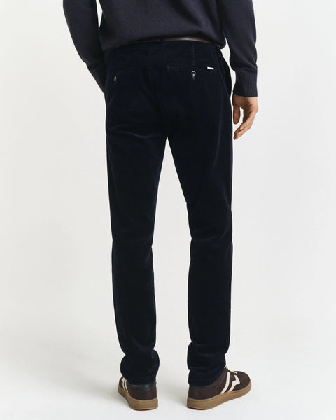 GANT 1505319-433 Pantalone Chino Slim in Velluto a Coste EVENING BLUE