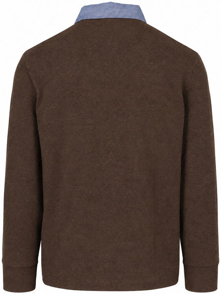 GANT 2004082-284 Reg Chambray Heavy Rugger Polo Dark BROWN Melange