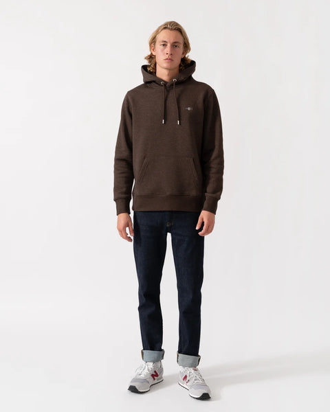 GANT 2007058-284 Felpa The Original Hoodie Sweat DARK BROWN MELANGE