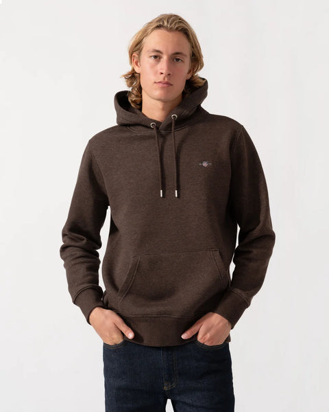 GANT 2007058-284 Felpa The Original Hoodie Sweat DARK BROWN MELANGE