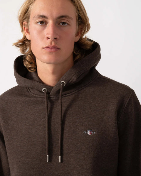 GANT 2007058-284 Felpa The Original Hoodie Sweat DARK BROWN MELANGE