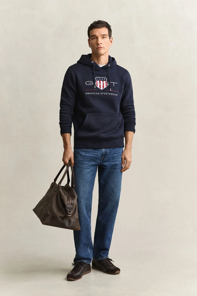 GANT 2047082-433 Reg Archive Shield Hoodie Sweat EVENING BLUE
