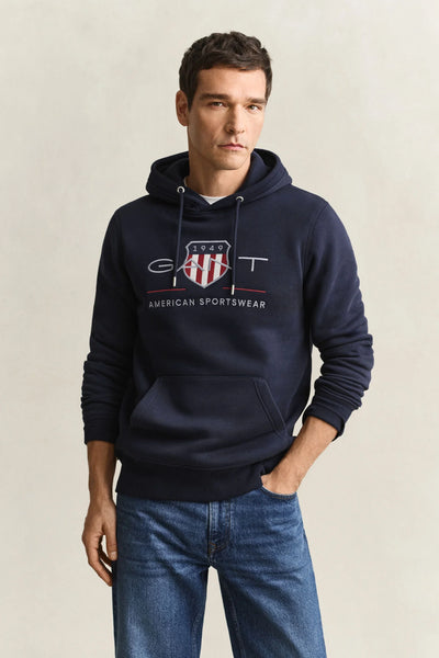 GANT 2047082-433 Reg Archive Shield Hoodie Sweat EVENING BLUE