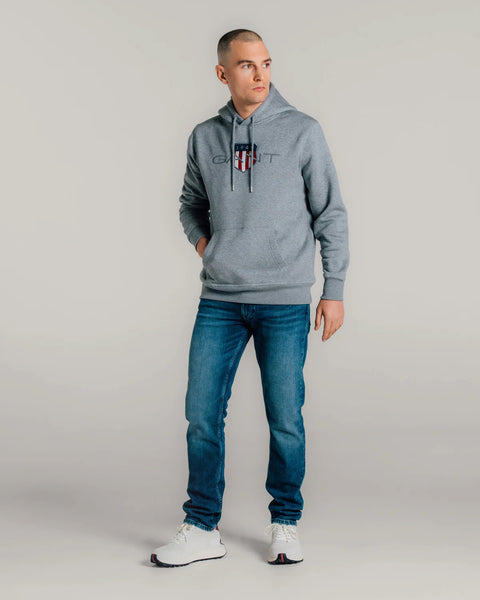 GANT 2047087-093 Reg Archive Shield Hoodie Felpa GREY MELANGE