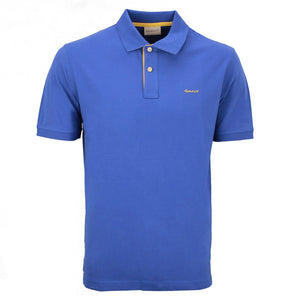 GANT 2062026-407 Contrast Collar Pique' Polo SS Rugger RICH BLUE