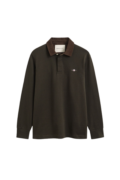 GANT 2065120-368 Cord Collar Rugger Polo DARK MOSS GREEN