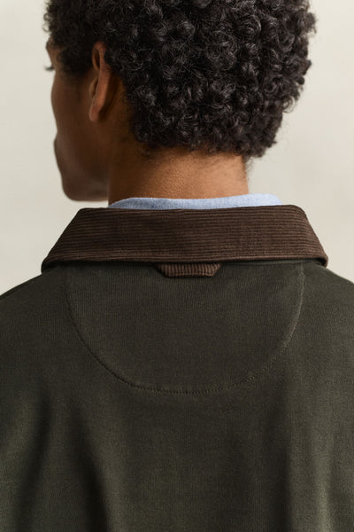 GANT 2065120-368 Cord Collar Rugger Polo DARK MOSS GREEN