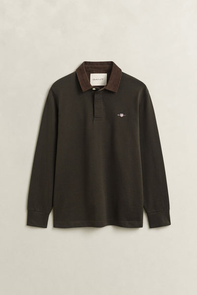 GANT 2065120-368 Cord Collar Rugger Polo DARK MOSS GREEN