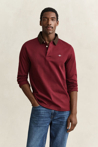 GANT 2065120-676 Cord Collar Rugger Polo DEEP GRAPE WINE