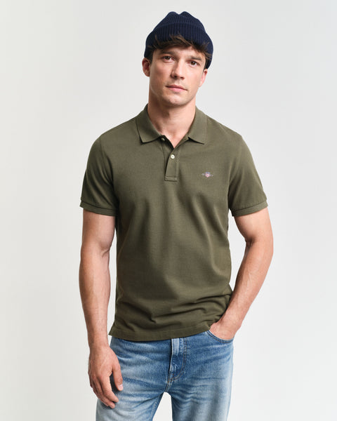 GANT 2210-301 Reg Shield SS Pique' Polo MILITARY GREEN