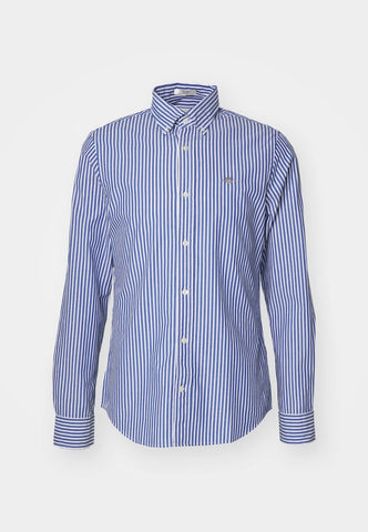 GANT 3000132-436 Slim Poplin Stripe Button Down Shirt COLLEGE BLUE