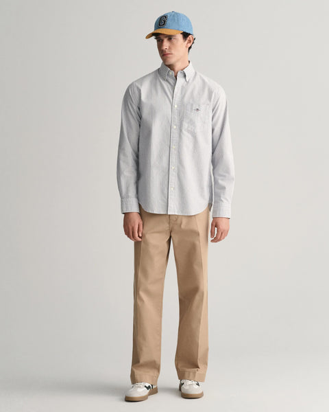GANT 3000230-423 Reg Oxford Banker Stripe Shirt Camicia Button Down PERSIAN BLUE