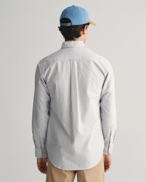 GANT 3000230-423 Reg Oxford Banker Stripe Shirt Camicia Button Down PERSIAN BLUE