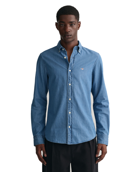 GANT 3000402-980 Slim Indigo Denim Shirt LIGHT BLUE Wash