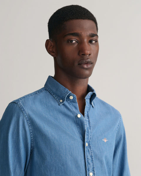 GANT 3000402-980 Slim Indigo Denim Shirt LIGHT BLUE Wash