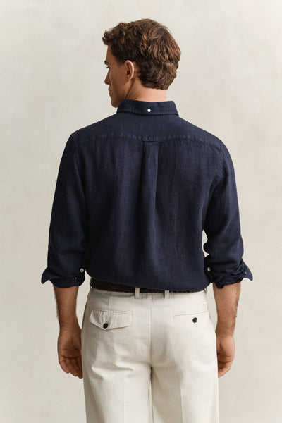 GANT 3240120 Garment Dyed Linen Shirt EVENING BLUE
