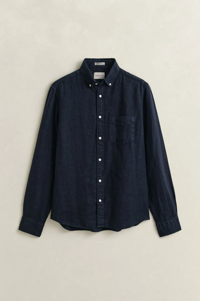 GANT 3240120 Garment Dyed Linen Shirt EVENING BLUE