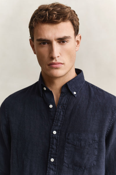 GANT 3240120 Garment Dyed Linen Shirt EVENING BLUE