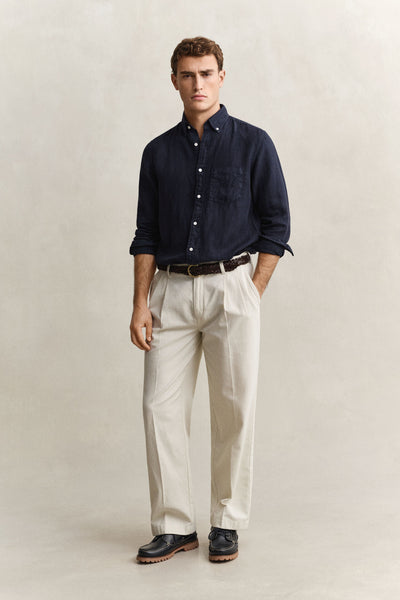 GANT 3240120 Garment Dyed Linen Shirt EVENING BLUE