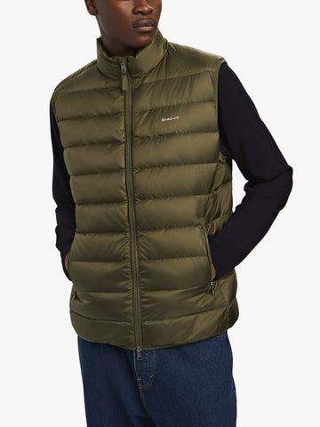 GANT 7006099-301 The Light Down Gilet Piumino Smanicato Light MILITARY GREEN