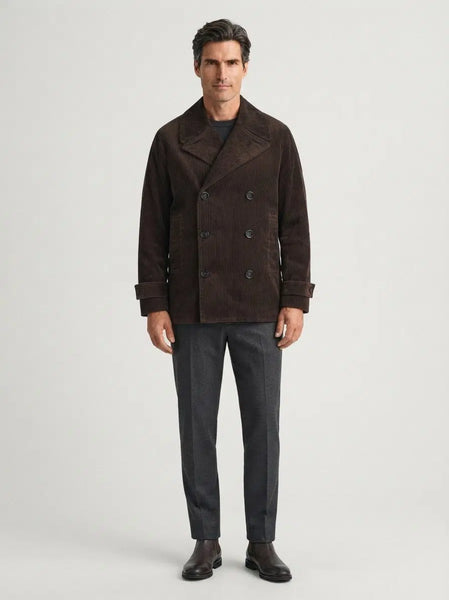 GANT 7006672-217 Corduroy Peacoat Jacket DARK BROWN
