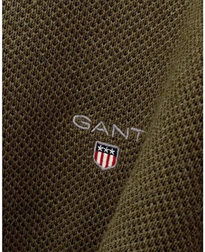 GANT 80021-384 Pullover Cotton Pique' girocollo uomo Khaki Green Melange