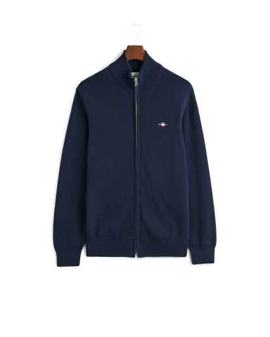 GANT 8030164-433 Cardigan Casual in cotone Full-Zip BLU NAVY