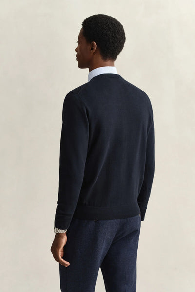 GANT 8030561-433 Classic Cotton Crew Neck Pullover EVENING BLUE