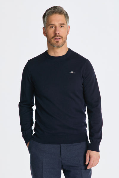 GANT 8060068-433 Cotton-Wool Pullover Girocollo EVENING BLU