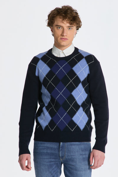 GANT 8060072-433 Argyle Crew-Neck Pullover EVENING BLUE