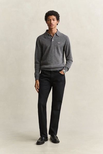 GANT 8060109-090 Superfine Lambswool Classic Polo CHARCOAL MELANGE GREY