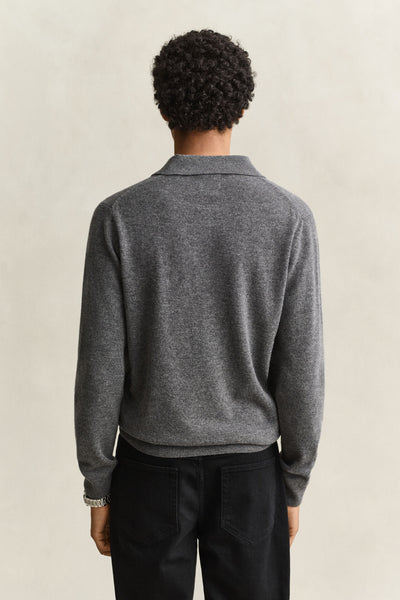 GANT 8060109-090 Superfine Lambswool Classic Polo CHARCOAL MELANGE GREY