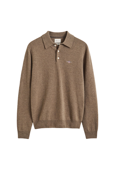 GANT 8060109-283 Superfine Lambswool Classic Polo LIGHT BROWN MELANGE