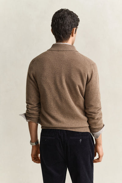 GANT 8060109-283 Superfine Lambswool Classic Polo LIGHT BROWN MELANGE