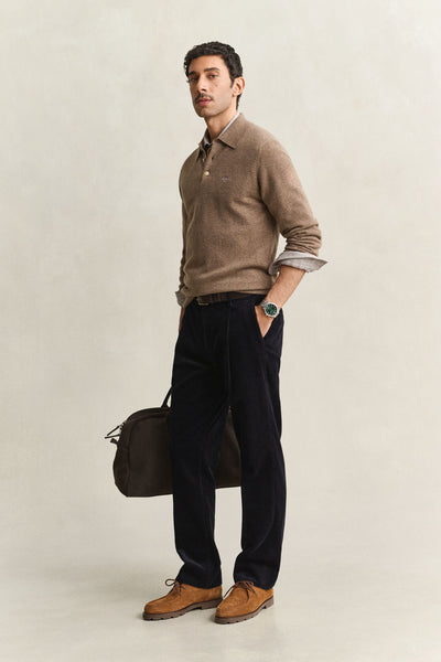 GANT 8060109-283 Superfine Lambswool Classic Polo LIGHT BROWN MELANGE