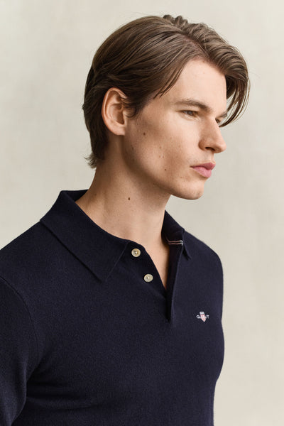 GANT 8060109-410 Superfine Lambswool Classic Polo BLU NAVY