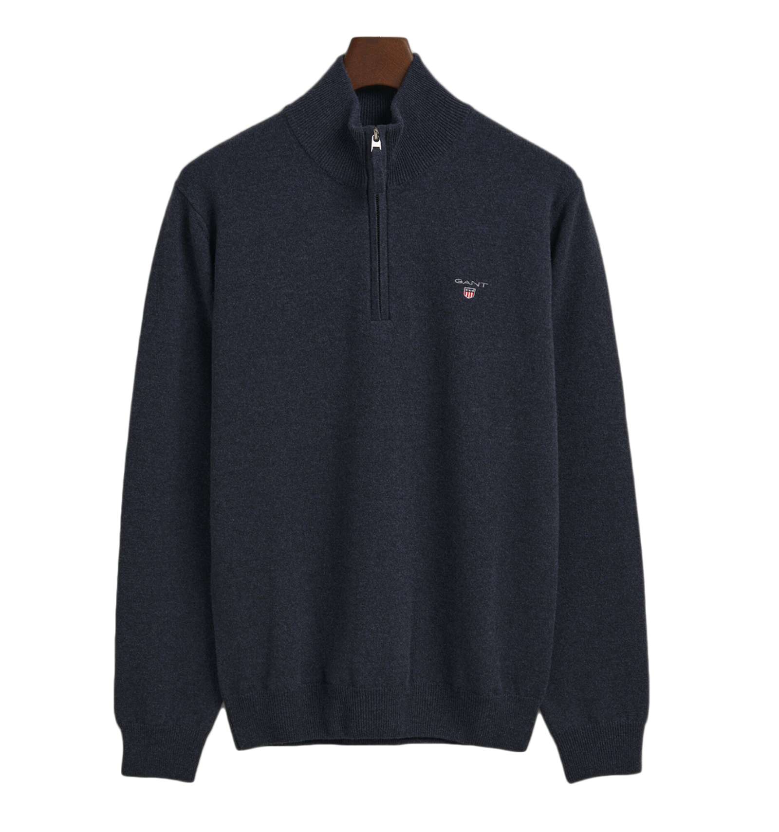 GANT 86213-480 Superfine Lambswool Half Zip Pullover Mezza Zip DARK NAVY MELANGE