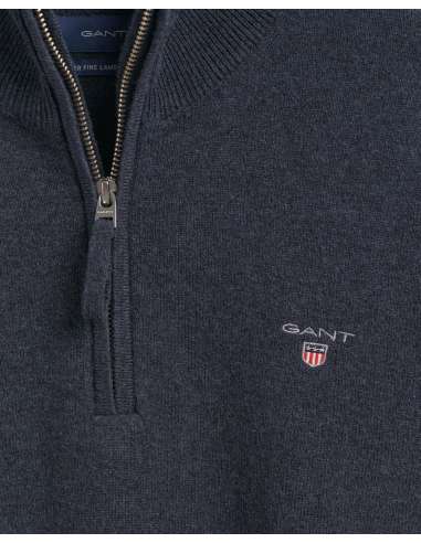 GANT 86213-480 Superfine Lambswool Half Zip Pullover Mezza Zip DARK NAVY MELANGE