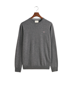 GANT 87211-090 Superfine Lambswool Pullover Girocollo CHARCOAL Melange Grey