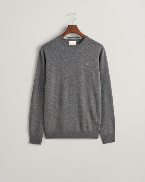 GANT 87211-090 Superfine Lambswool Pullover Girocollo CHARCOAL Melange Grey