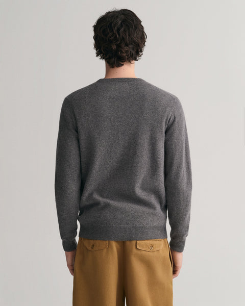 GANT 87211-090 Superfine Lambswool Pullover Girocollo CHARCOAL Melange Grey